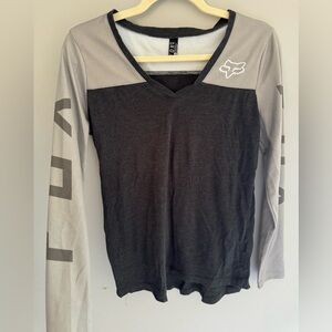 Fox Black and Gray V-Neck Jersey T Shirt